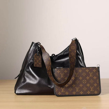 Bolso de hombro negro minimalista de estilo perezoso