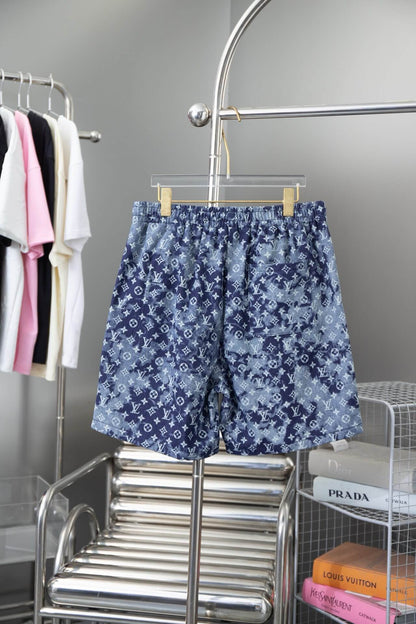 Short bleu à imprimé dégradé intégral