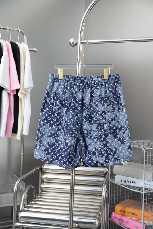 Short bleu à imprimé dégradé intégral