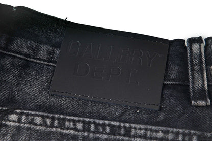 Black Graffiti Splash Paint Washed Denim Pants
