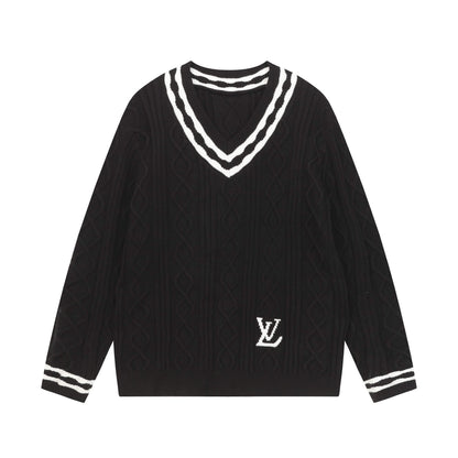 Knitted Textured Crewneck Sweater