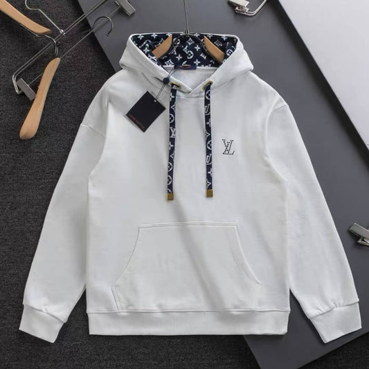 Blue Jacquard Lined Hoodie