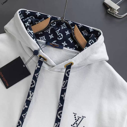 Blue Jacquard Lined Hoodie