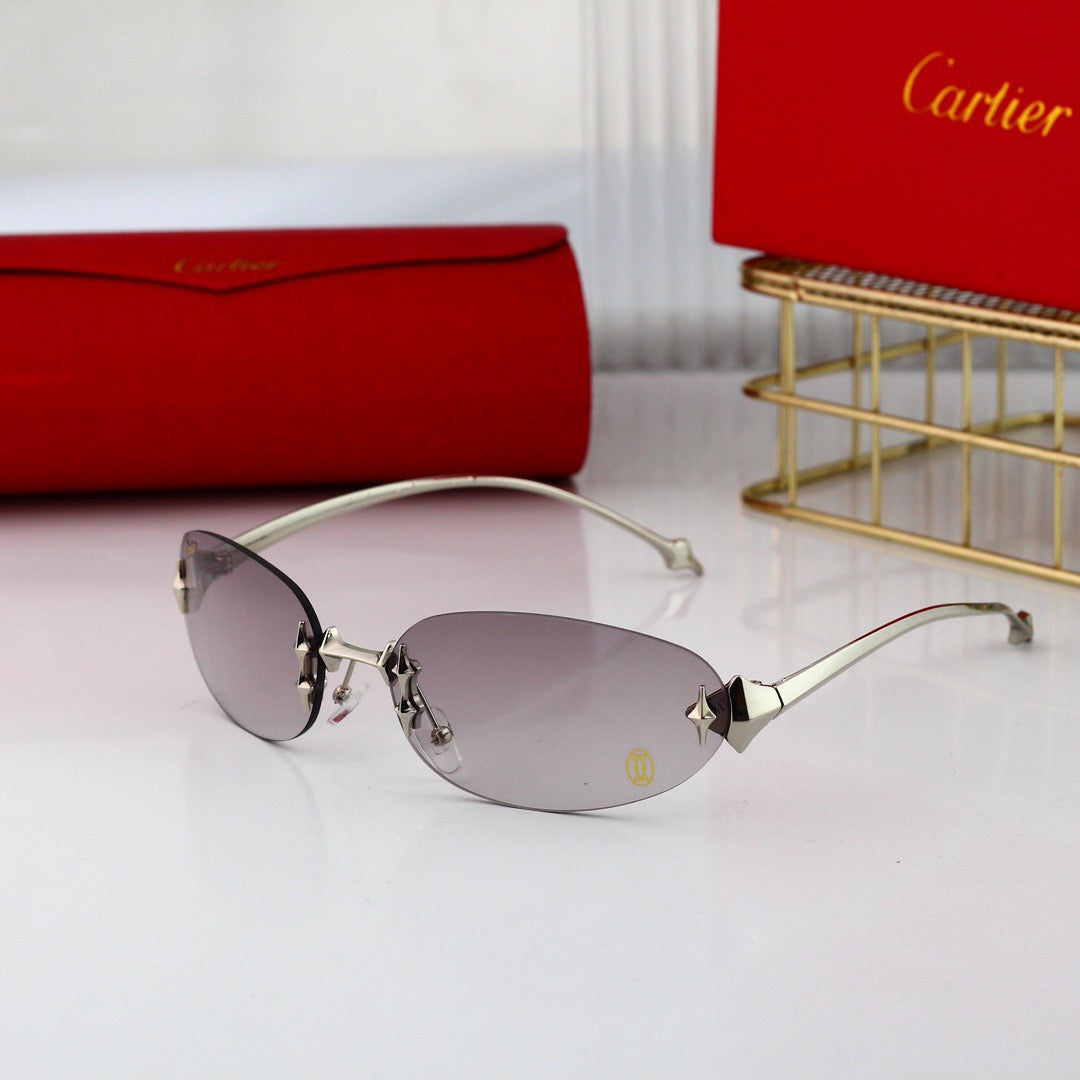 Gafas de sol modernas sin marco con forma de huevo