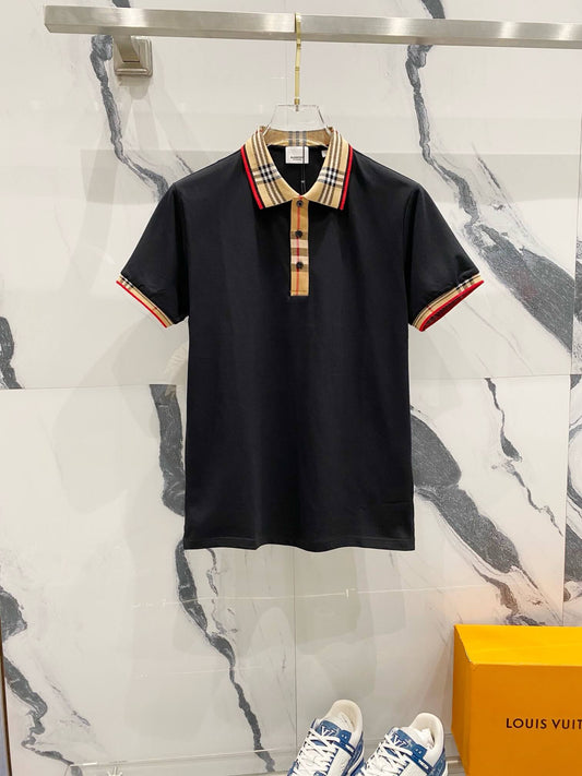 Camiseta polo con cuello a cuadros