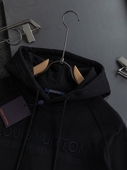 Minimal Letter Embroidered Hoodie