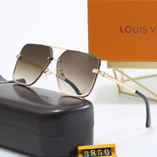 Lunettes de soleil aviateur luxueuses à monture métallique