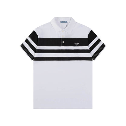 Polo à rayures et coutures