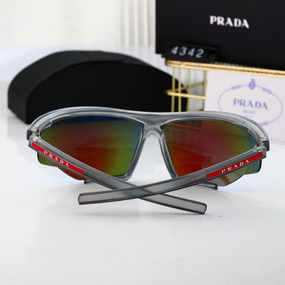 Lunettes de soleil futuristes à monture mi-longue