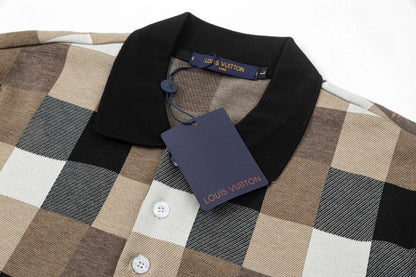 Polo à motif treillis