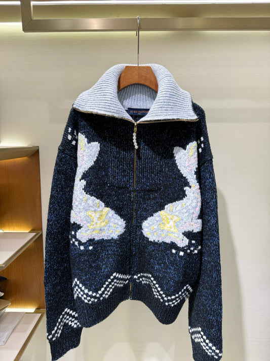 Koi Embroidered Zip-Up Jacket