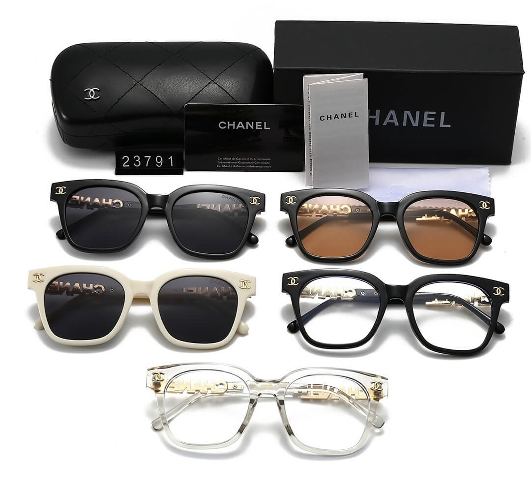 Gafas de sol elegantes e informales con patillas y fuente metálica