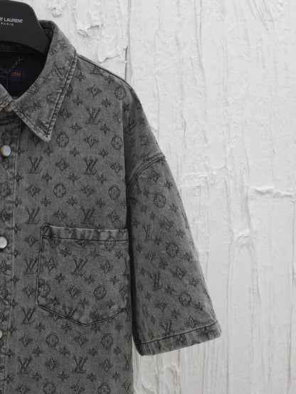 Exquisita camisa vaquera de jacquard