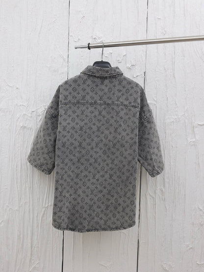 Exquisita camisa vaquera de jacquard