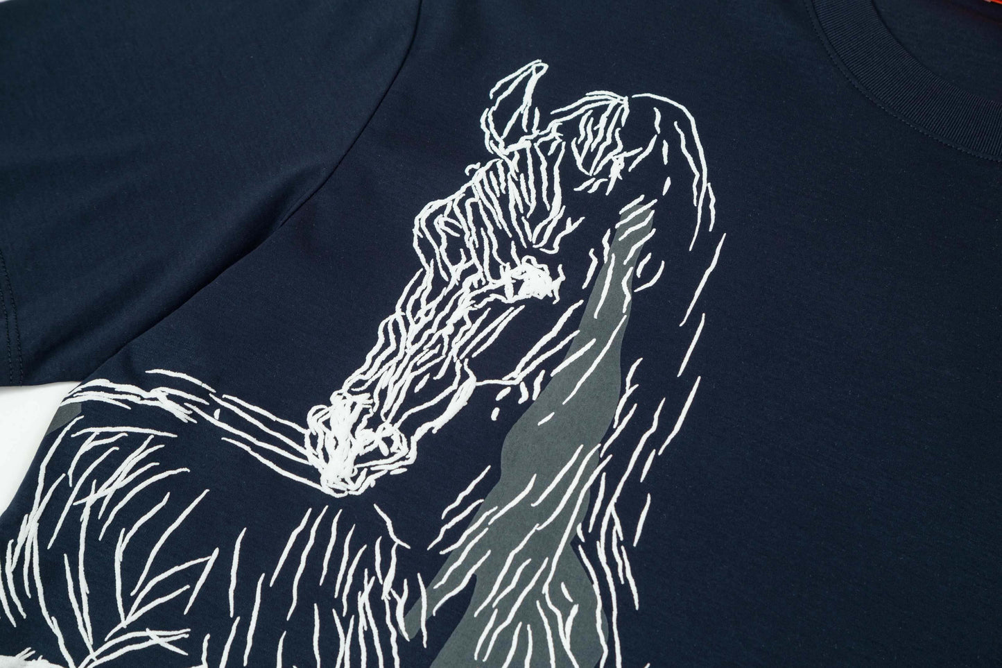 Camiseta con bordado de caballo