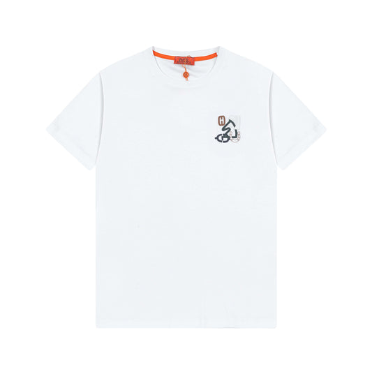 Camiseta azul bordada