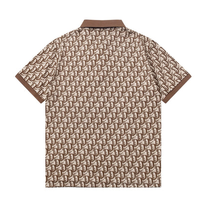 All-Over Jacquard Letter Polo Shirt