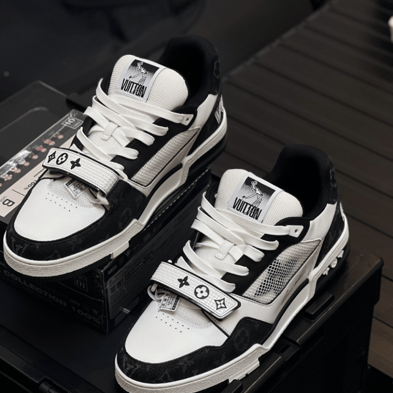 Zapatillas deportivas de piel con estampado clásico