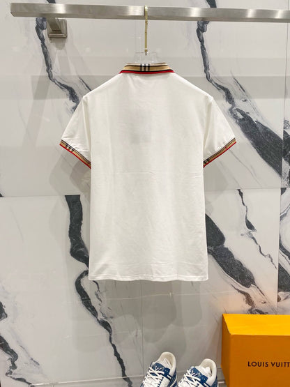 Camiseta polo con cuello a cuadros