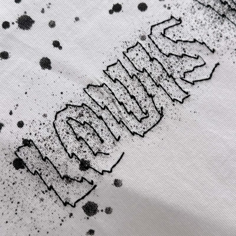 Embroidered Letter & Ink-Spray Graphic Sweatshirt