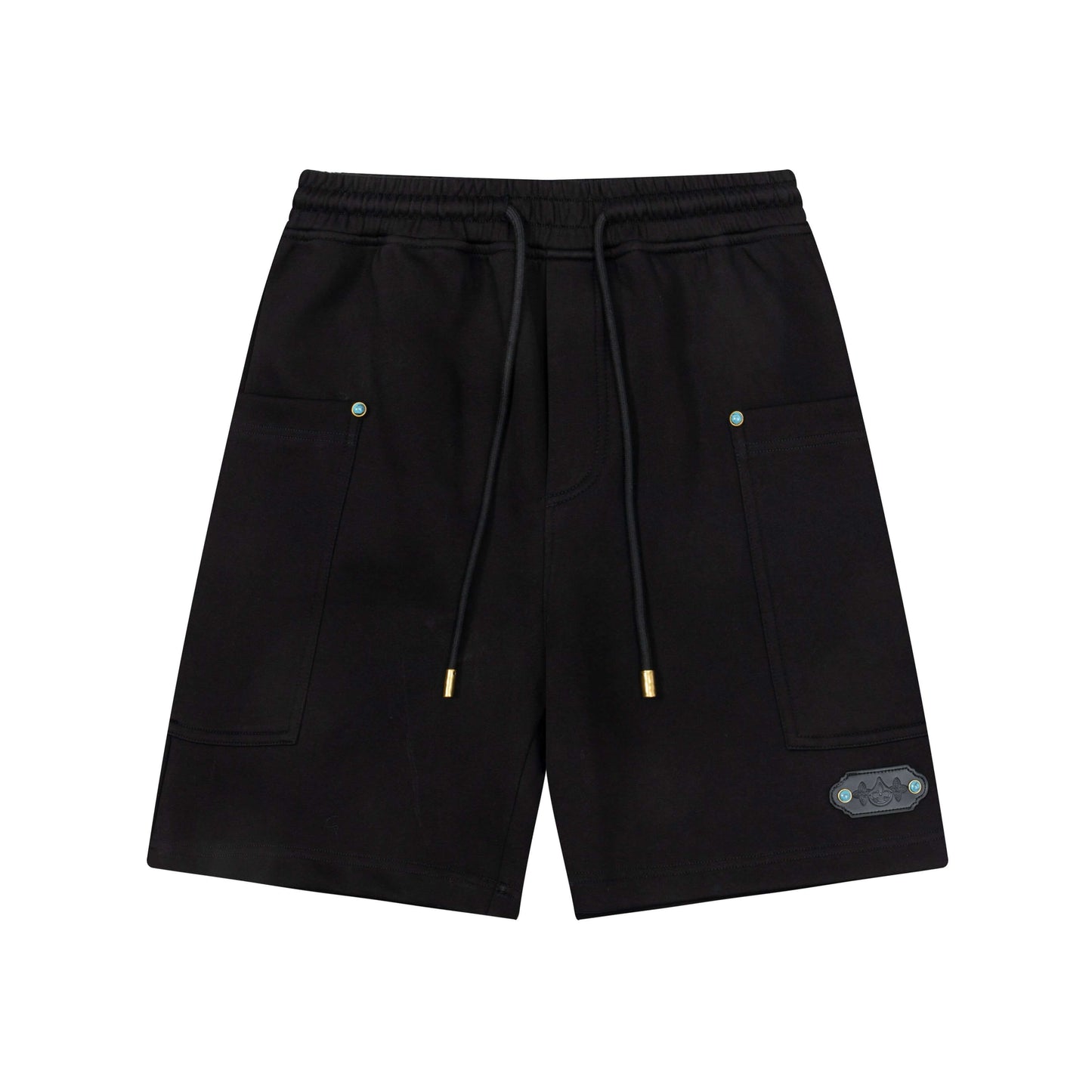 Pantalones cortos con detalle de hebilla turquesa