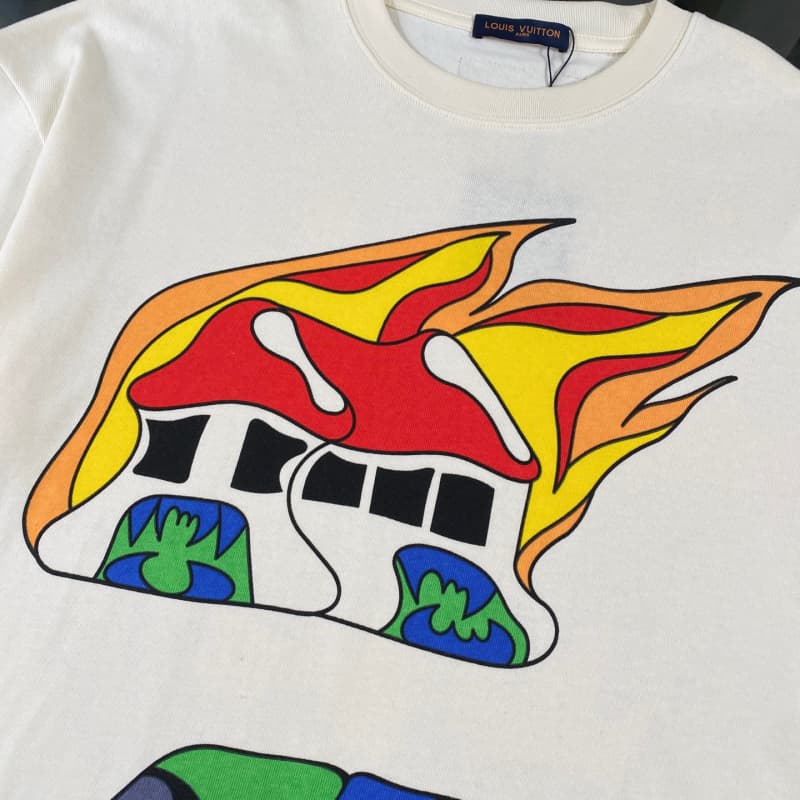 Camiseta de locomotora con grafiti de llamas 2025