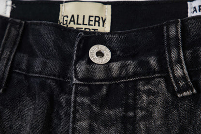 Black Graffiti Splash Paint Washed Denim Pants