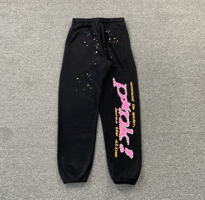Pantalones negros y rosas