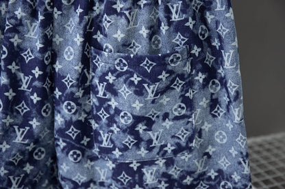 Short bleu à imprimé dégradé intégral