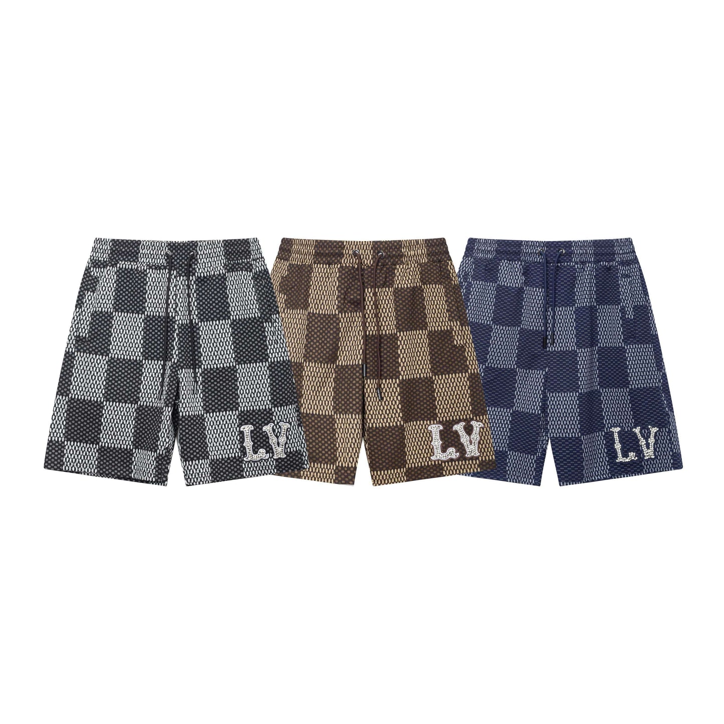 Pantalones cortos de playa a cuadros de moda