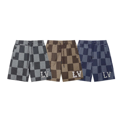 Pantalones cortos de playa a cuadros de moda