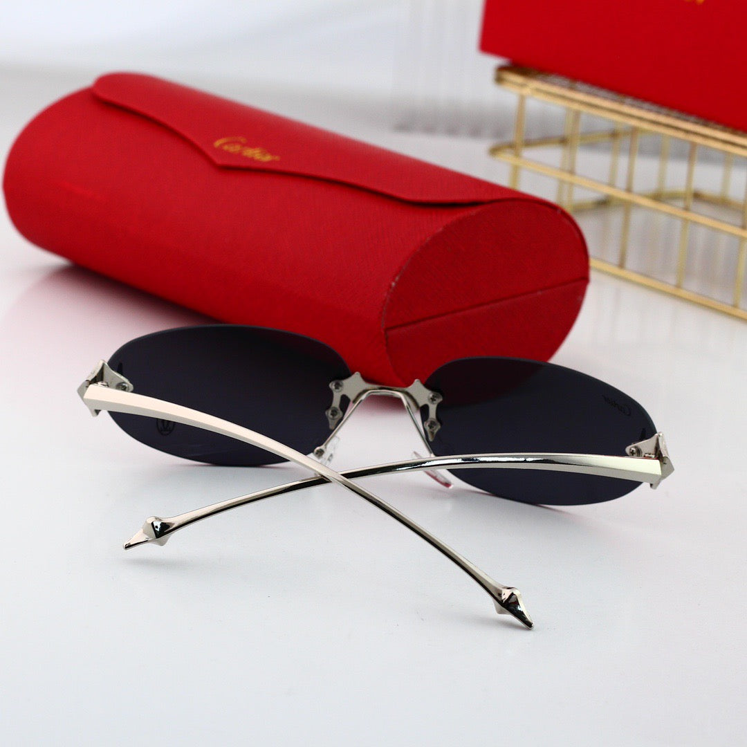 Gafas de sol modernas sin marco con forma de huevo