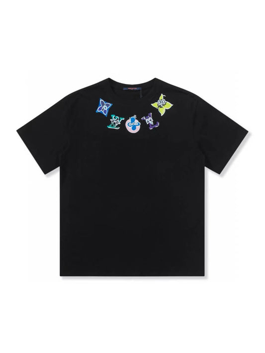 T-shirt imprimé collier coloré
