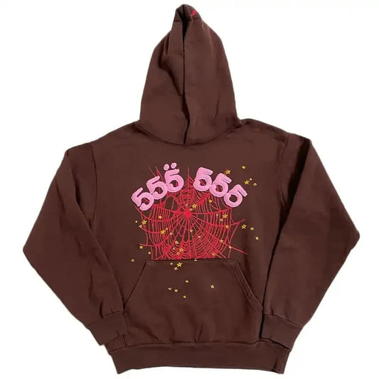 Sweat à capuche marron classique avec numéro