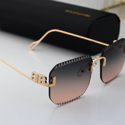 Exquisitas gafas de sol cuadradas sin marco