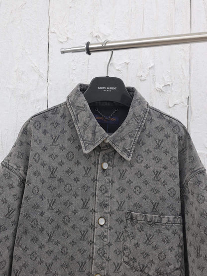 Exquisita camisa vaquera de jacquard