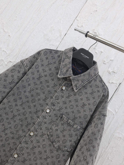 Exquisita camisa vaquera de jacquard