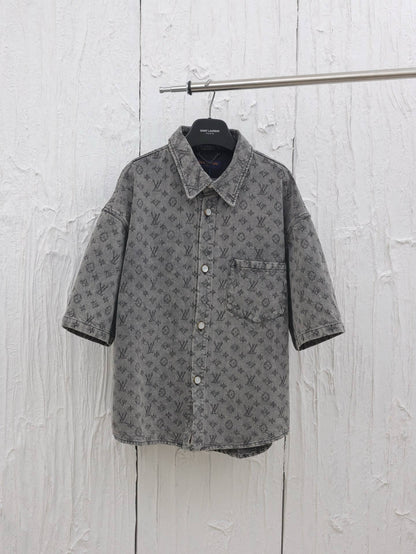 Exquisita camisa vaquera de jacquard