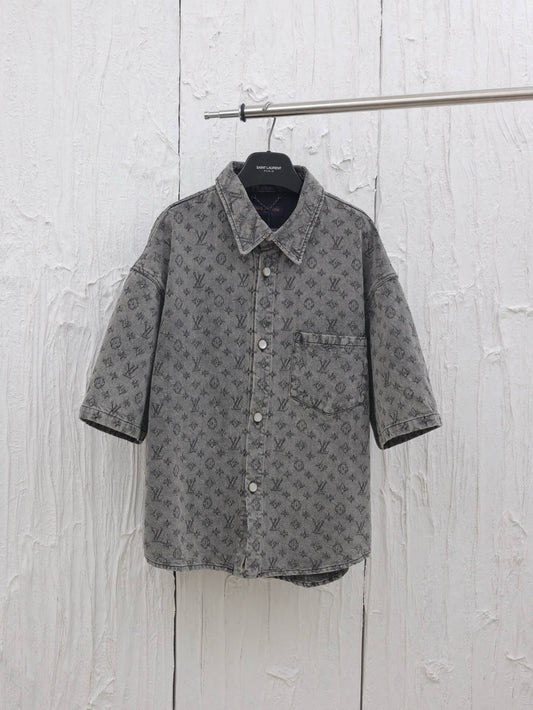 Exquisita camisa vaquera de jacquard