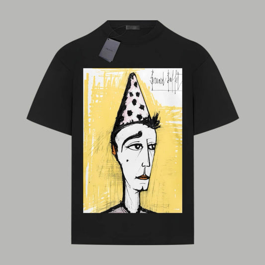 Camiseta con estampado de pintura al óleo francesa