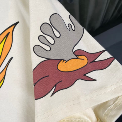 Camiseta de locomotora con grafiti de llamas 2025
