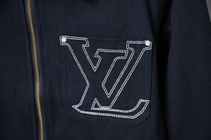 Pocket Cutout Embroidered Canvas Jacket
