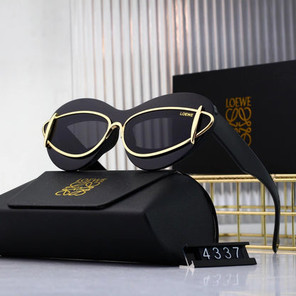 Lunettes de soleil rétro modernes à monture en cœur incrustée