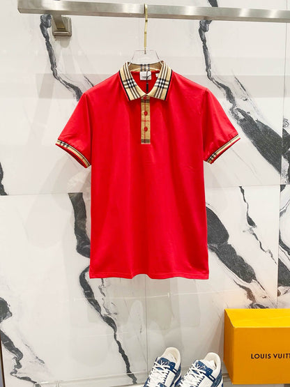 Camiseta polo con cuello a cuadros