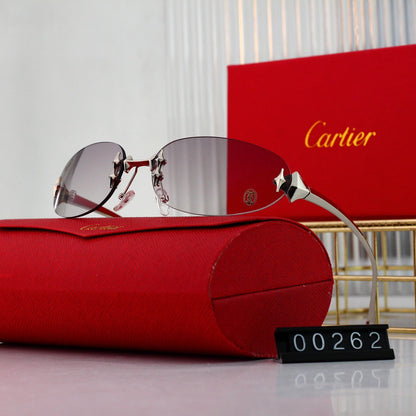Gafas de sol modernas sin marco con forma de huevo
