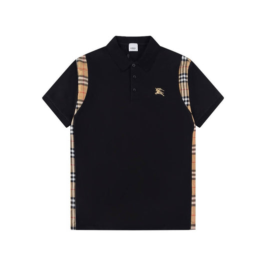 Camiseta polo con costuras de rayas marrones