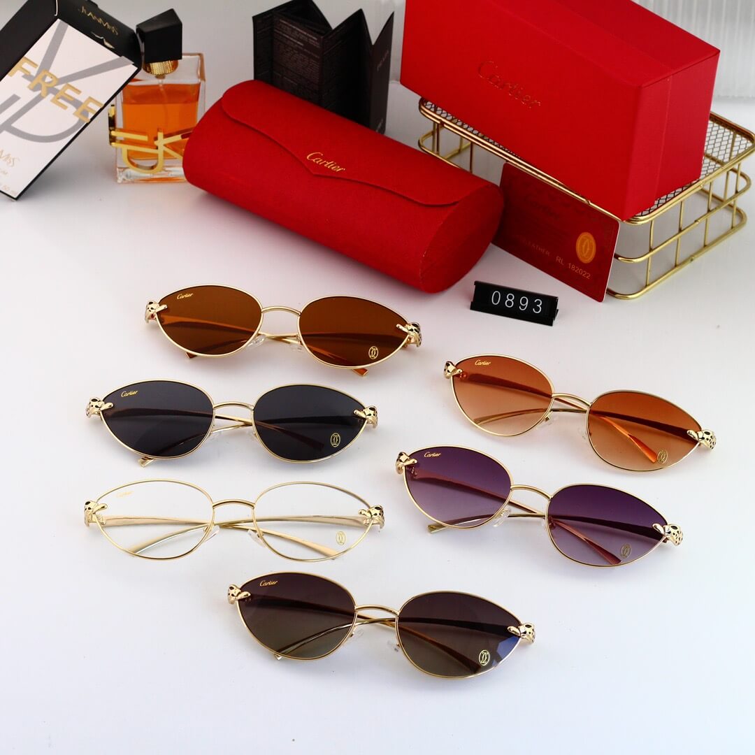 Gafas de sol retro con montura metálica de leopardo