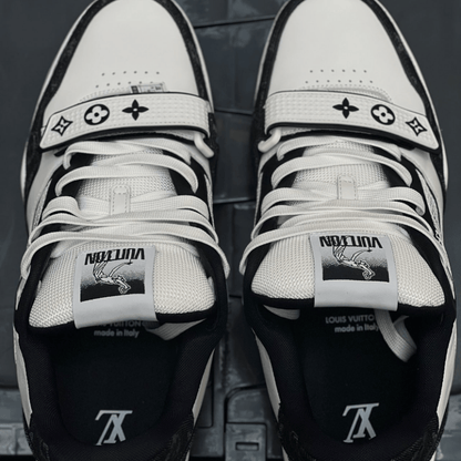 Zapatillas deportivas de piel con estampado clásico