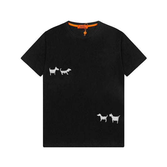 Camiseta con bordado de perro