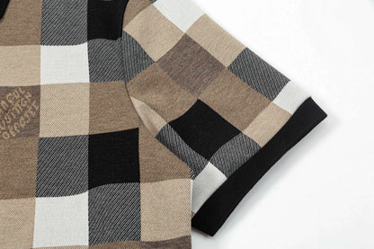 Polo à motif treillis